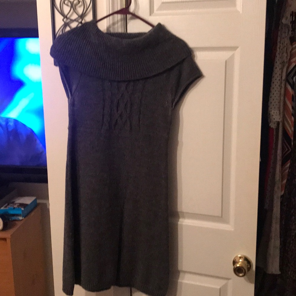 Gray sweater dress